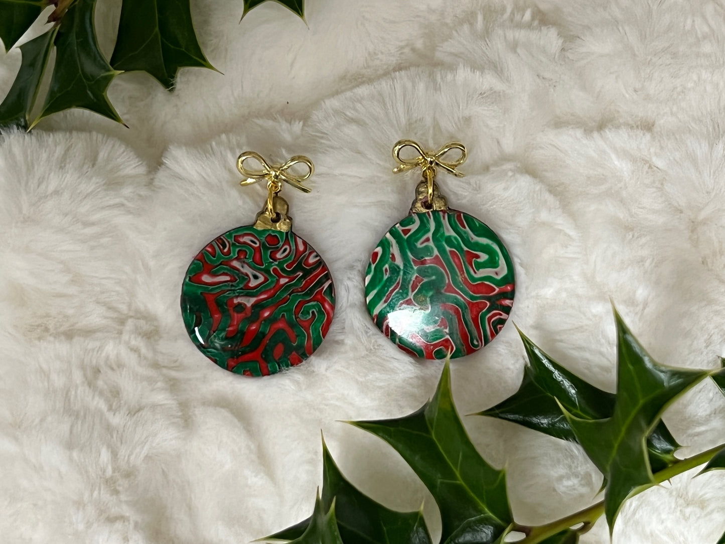 Large Round Ornament Earrings