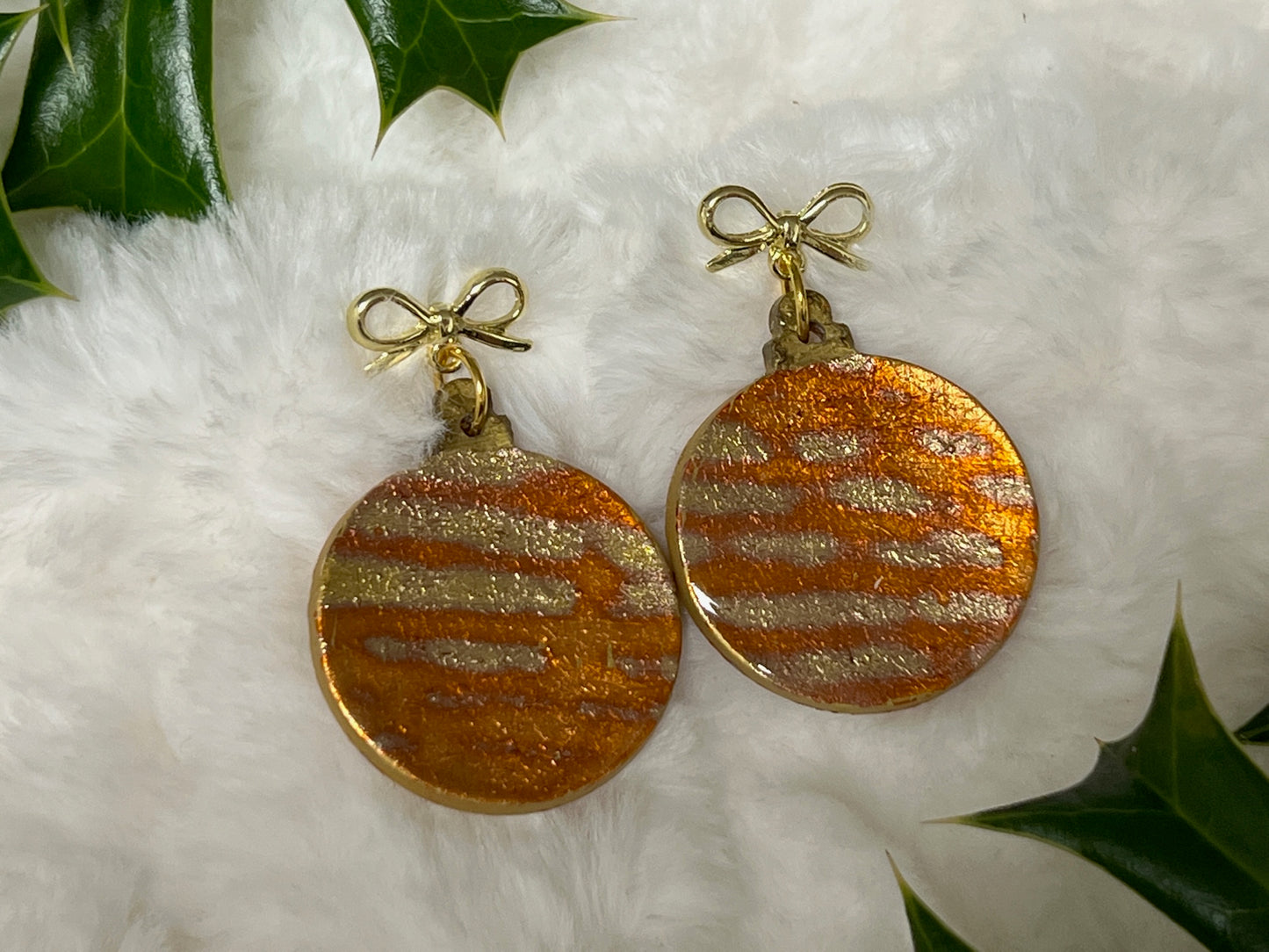 Large Round Ornament Earrings