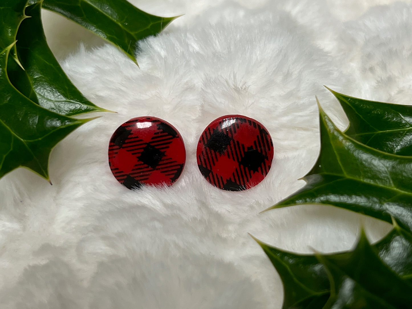 Small Round Holiday Stud Earrings