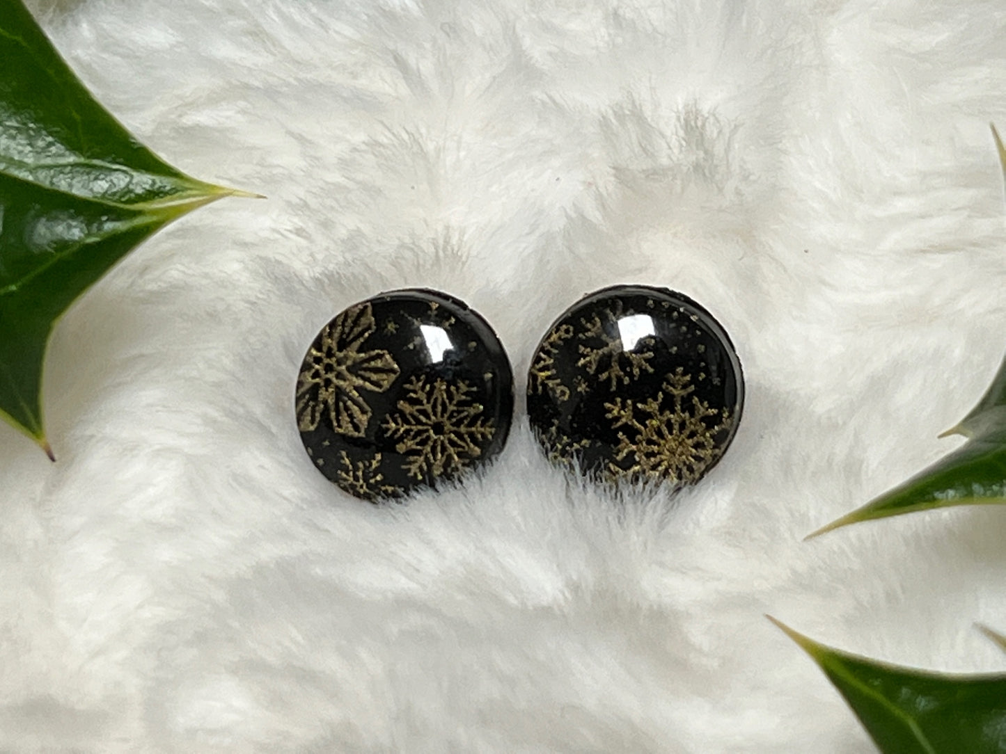 Small Round Holiday Stud Earrings