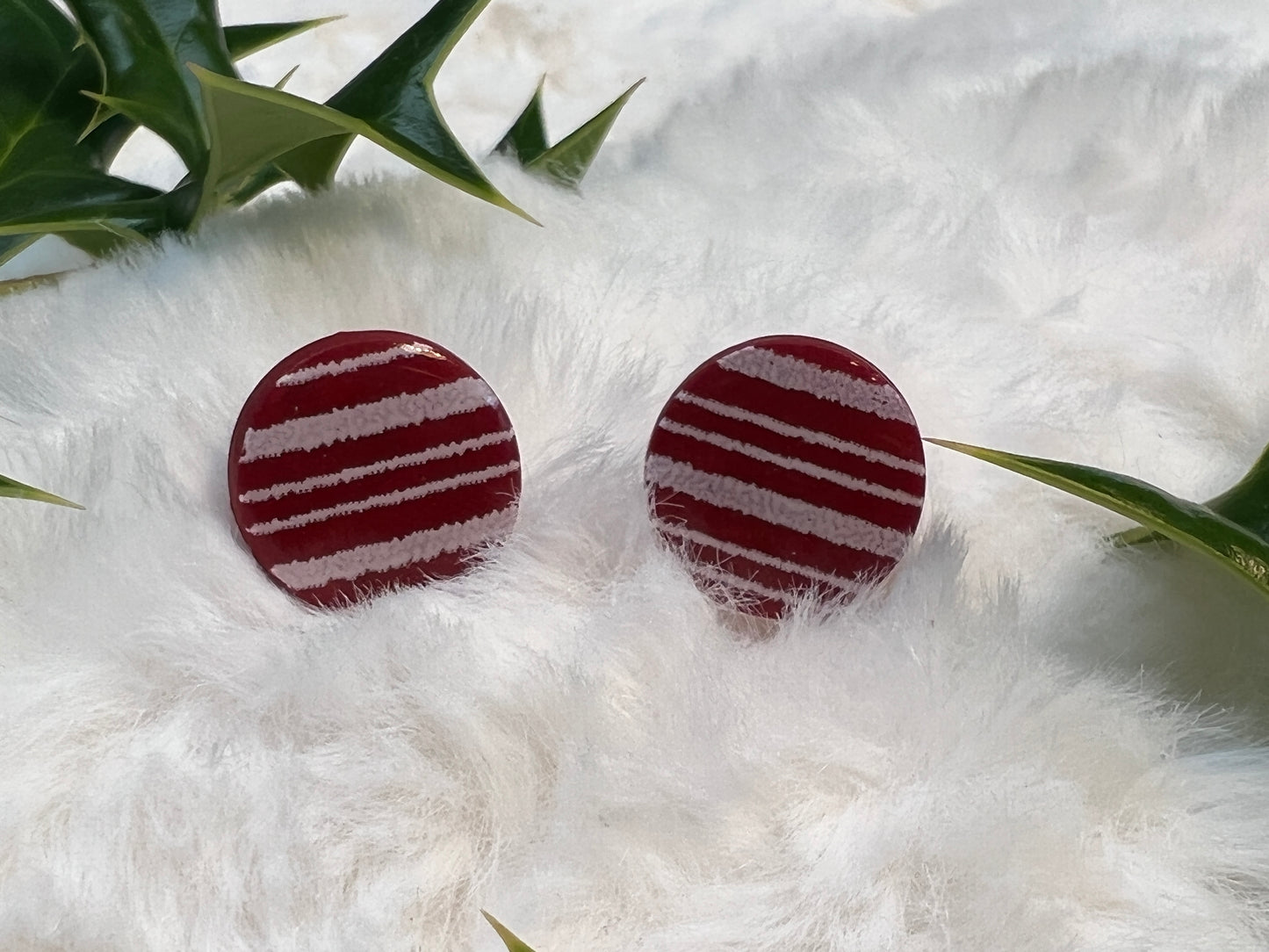 Small Round Holiday Stud Earrings