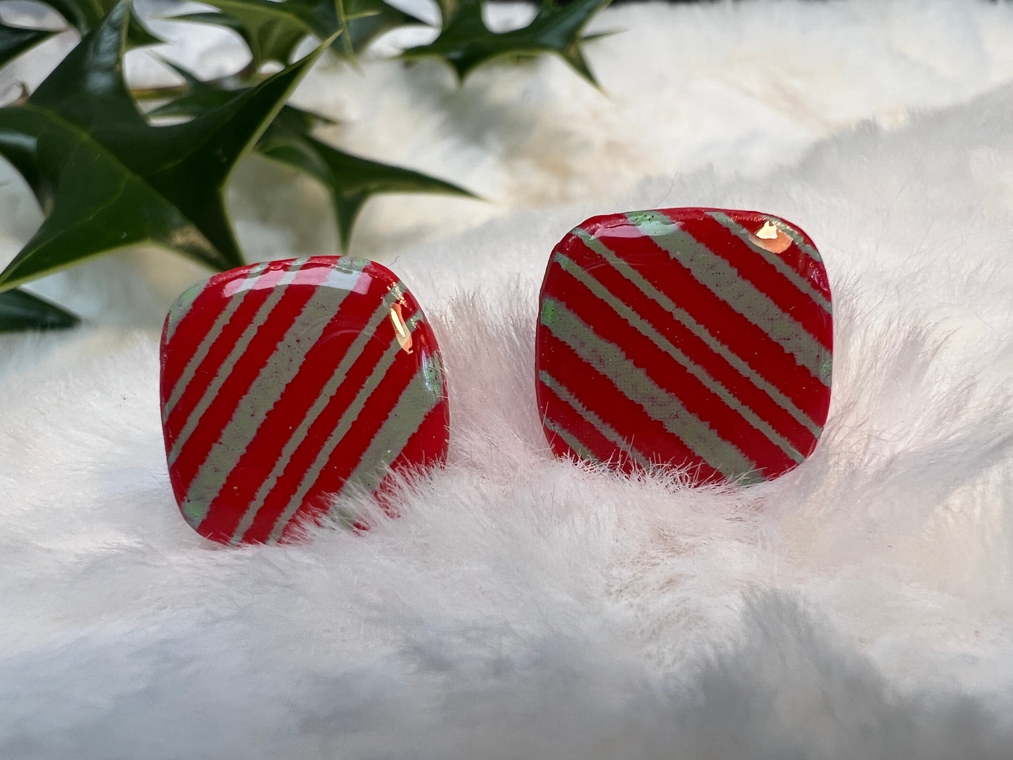 Rounded Square Holiday Studs