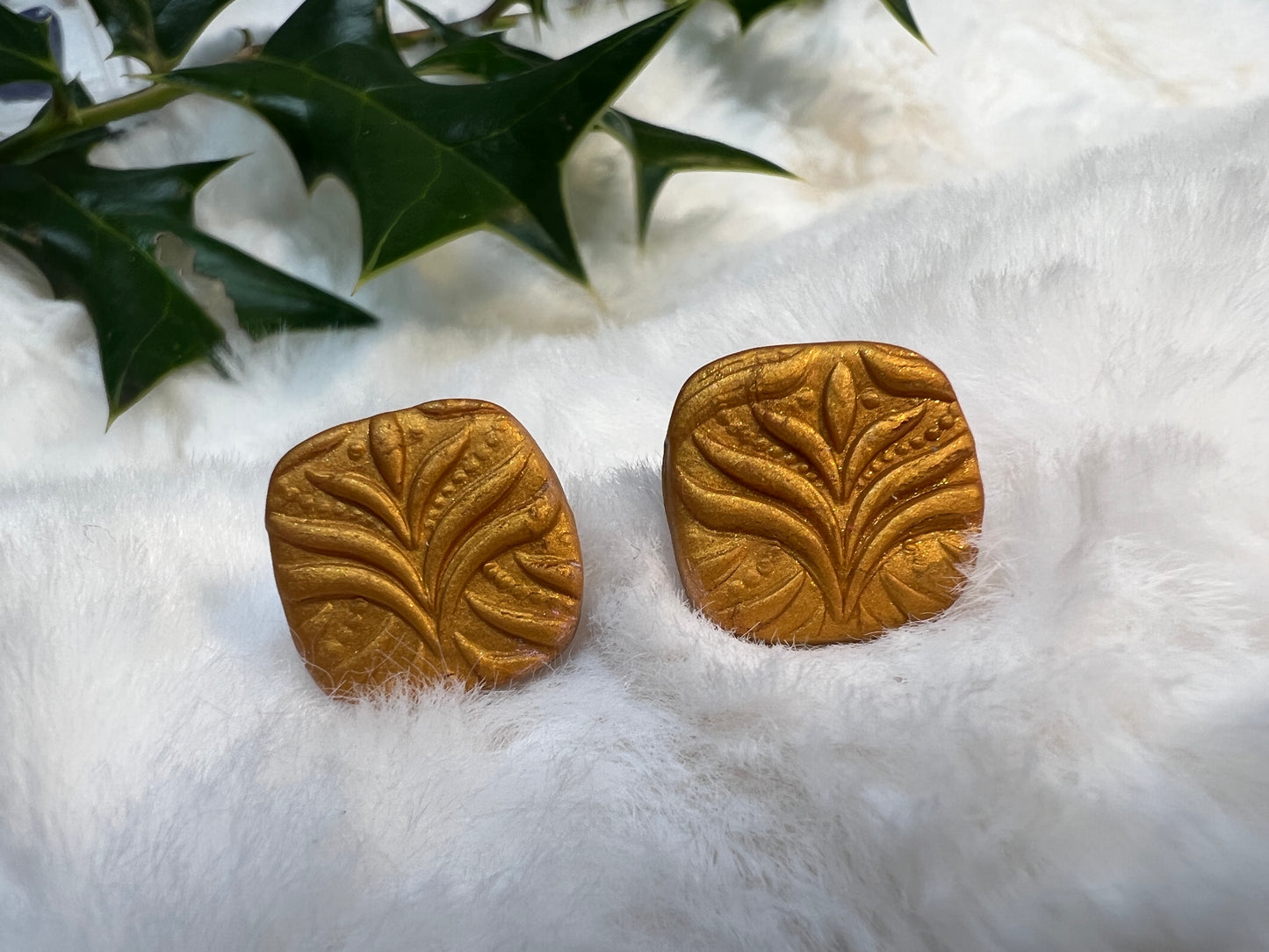 Rounded Square Holiday Studs