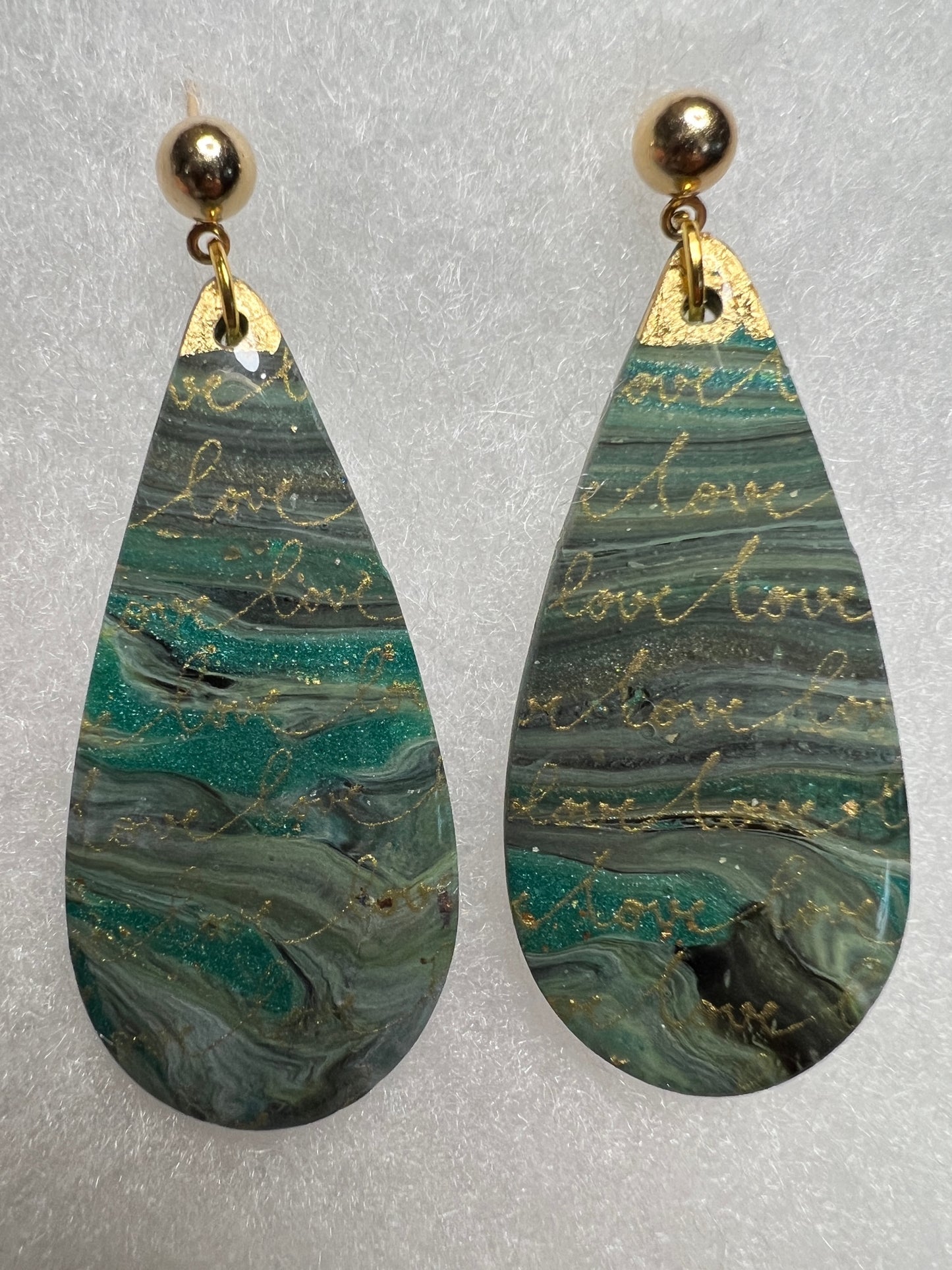 Polymer Clay Teardrop Earrings