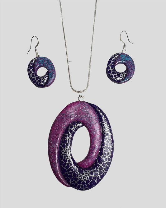 Purple Swirl Jewelry Set