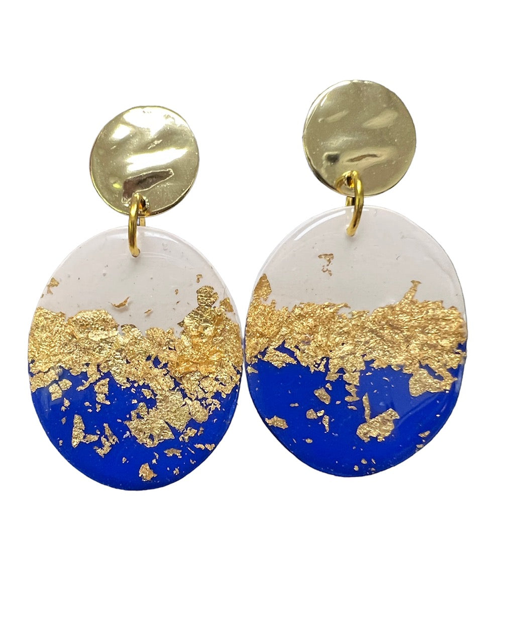 Polymer and Gold Leaf Drop Earrings