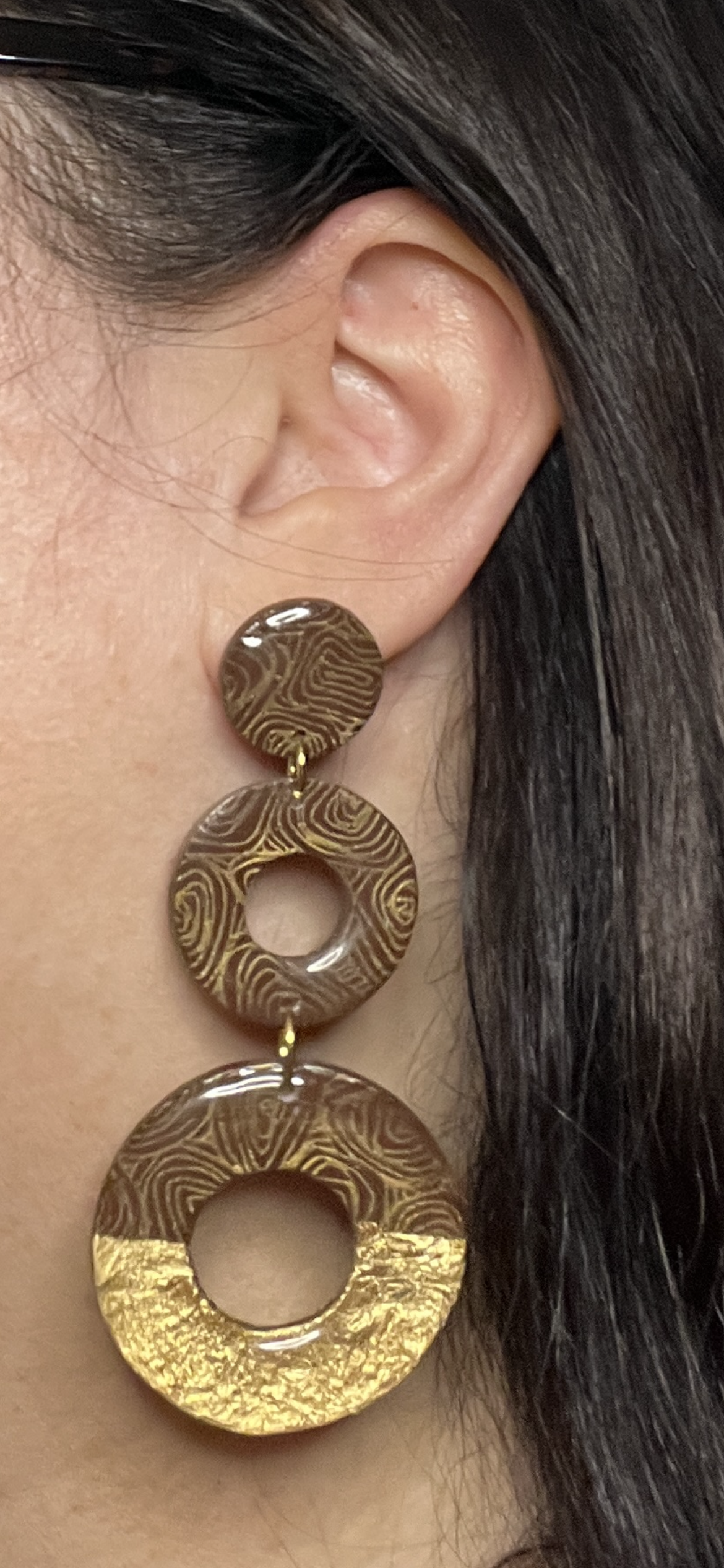 Triple Dangle Statement Earrings